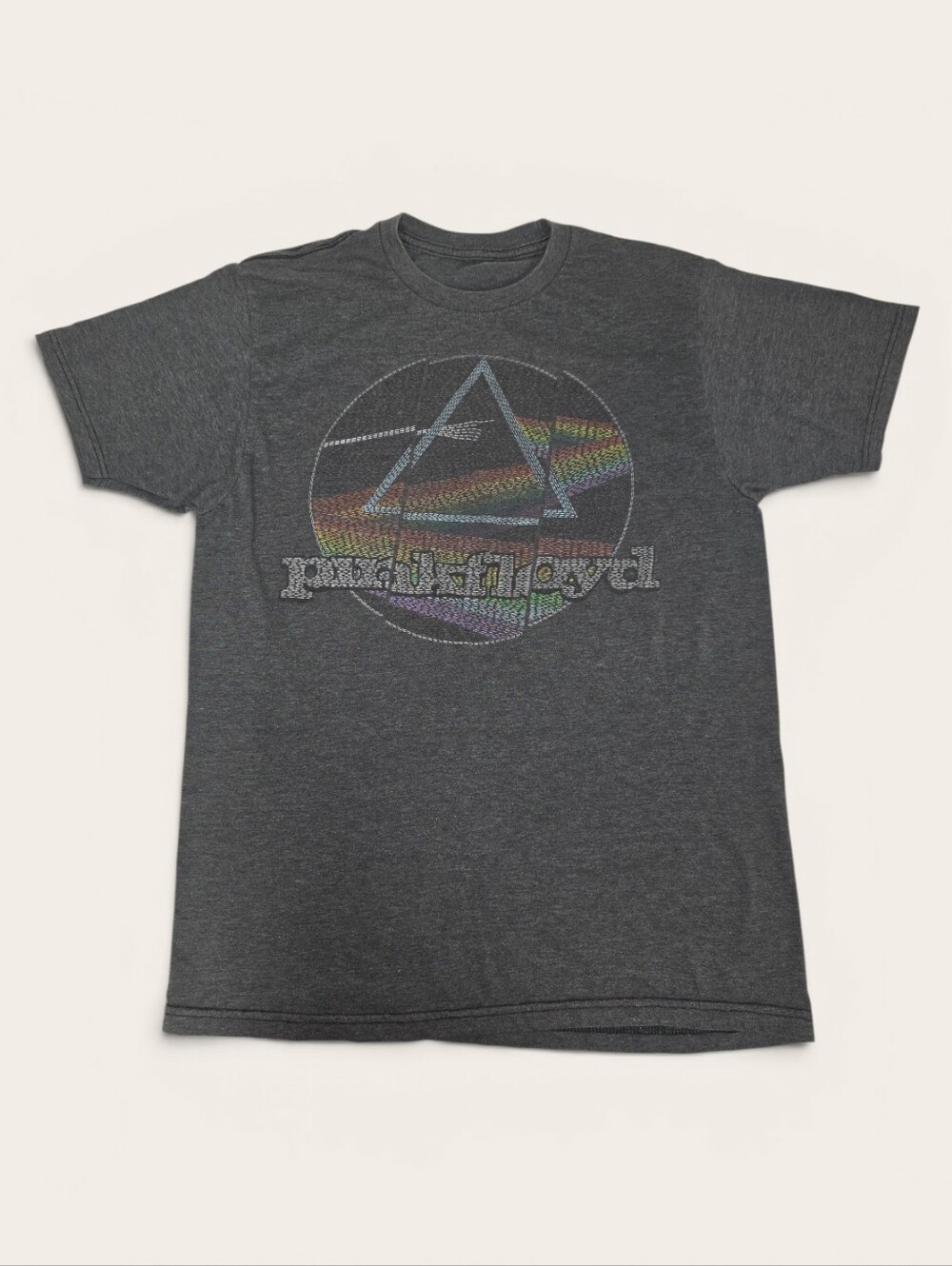 Pink Floyd Charcoal Prism Rainbow Graphic Tee